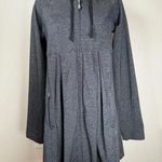 Athleta Gray Pleated Full Zipper Hoodie Long Jacket Women’s Size Small Photo 0