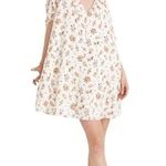 Madewell  Women’s Ivory Floral Reef Ruffle Mini Trapeze Pocket Dress Photo 0