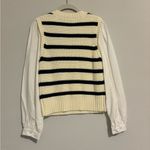 Rails  bambi sweater vest w/ contrasting sleeves in ivory navy stripe size small Photo 5