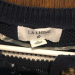 LA LIGNE x Target Women's Textured Striped Cardigan Sweater Navy Red Yellow Blue Size L Photo 1