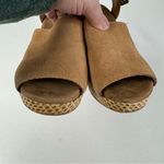 Toms  Tan Wedge Sandals with Ankle Straps and Woven Heel Size 7.5 Photo 4