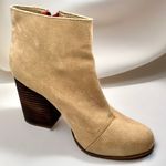 ZARA Women’s Trafaluc Tan Suede Heeled Boots Sz US 8.5 EU 39 Photo 2