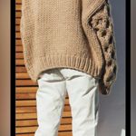 I love Mr. Mittens honey high neck taupe chunky sweater size XS/S 100% wool Photo 2
