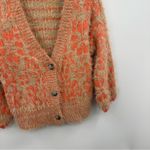 Altar'd State Altar’d State Tan Retro Floral Acrylic Sweater Cardigan Size Medium Photo 1