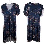 Avenue  Midi Dress Navy V-Neck 22/24 Tie Back Short Sleeves Photo 1