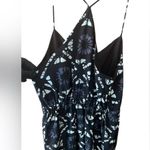 Madewell  Silk Starview Batik Grid Print Cami Mini Dress Pockets Black Size 00 Photo 5