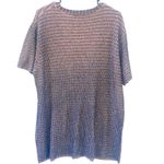 ZARA knit Women medium short sleeve metallic pink black knit tunic sweater dress Photo 1