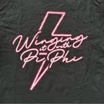 Comfort Colors NWOT Pi Beta Phi Small Black Pink Tshirt 100% Cotton Greek Life Sorority College Photo 1