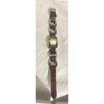 Fossil ES1117 Rectangle Gold Tone Face Brown Leather Link Watch Women Photo 8