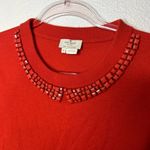 Kate Spade Coral Wool Cashmere Avaline Embellished Collar Sweater Size Medium Photo 3