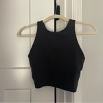 Athleta  Conscious Crop Top M Powervita A-C Cup Black Sport Bra Tank Photo 2