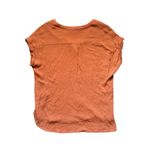 Orvis Women's Large Burnt Orange Rust Woven Crinkle Crape Button Front Blouse Photo 4