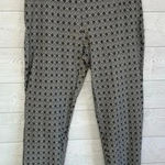 Roz & Ali  black & white stretch Fleur De Lis ankle  pants Size 14 Photo 0