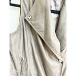 Vince 100% Leather Military Moto Vest Jacket Olive Green Women's Size XS Photo 6