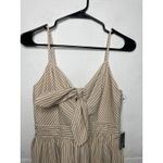 Lulus NEW Striped Midi Dress Size Small Tan White Front Knot Photo 1