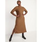 Old Navy Sweater Dress Womens Sz 4X Brown Knit Ribbed Stretch Neck Pullover Photo 1