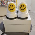 💕JOSHUA SANDERS💕 100 Leather Sneakers ~ Crochet Smile Slip On Platform 39 NWT White Size 8 Photo 11