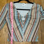 Princess Polly  y2k Multicolor Striped V-Neck Top size 8 long sleeve Photo 5