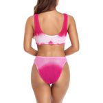 Bikini Set Two Piece Tie Dye Bathing Suit High Waisted Swimsuit Pink Small Photo 2