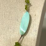 Vicky Jousan Illusion 3 strand wire green beads & blue mother of pearl necklace Photo 2