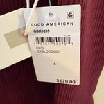 Good American NWT  STRETCH RIB KNIT SHOULDER MINI DRESS OXBLOOD Size Large Photo 4