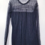 BCBGMAXAZRIA Black Lace Tunic Blouse Long Sleeves Photo 0