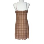 Y2K Babydoll Slip Dress Large No Comment Plaid Bow Lined Stretch‎ Twee Academia Photo 4