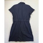 J.Crew Dress Womens 12 Navy Zip Front Utility Short Sleeve Shirt Dress Pockets Blue Photo 1