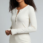 Hollister NWTs  Ivory Ling Sleeve Henley Photo 0