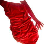 Revolve Miscreants London One Shoulder Midi Red Velvet Dress with Gloves Size undefined Photo 6