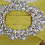 Nina New York Leather Soled Yellow Satin Rhinestone Heels Size 6.5M Photo 7