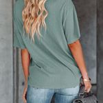 Basic Oversized Soft Green Short Sleeve T Photo 1