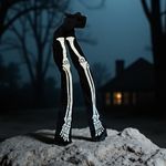 Black Skeleton Print Tights Halloween Photo 1