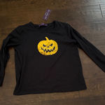 Gloria Vanderbilt #Halloween GV Black and orange/gold Sequin Pumpkin Long Sleeve Tee MSRP $40 NWT Photo 0