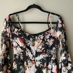 re:named sz S black pink floral off shoulder maxi sundress Photo 2