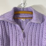 Aerie Chunky Cowl Neck Quarter Zip Long Sleeve Purple Sweater Size S Photo 6