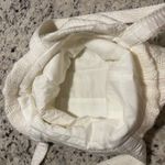 White Cable Knit Tote Bag Magnetic Snap Closure Lined Interior Casual Everyday Photo 4