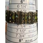 Liz Claiborne Vintage Stretch Bracelet Antique Gold Tone Rhinestones Estate 7" Photo 4