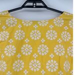 Talbots Embroidered Floral Top Sz 22W Cottagecore Boho Eyelet Scallop Yellow Photo 5