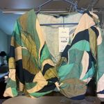 ZARA NWT LINEN BLEND SEMI CROP TOP Photo 0