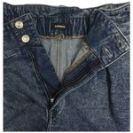EXPRESS Midi Super High Rise Pleated Stonewash Y2K 90s Denim Shorts Mom Blue 12R Photo 6