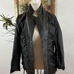 MetroStyle Black 100% Leather Blazer Jacket Women's Size 6 Long Sleeve 2 Buttons Photo 8