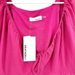HEATHERLY Blouse Women Size XXL Hot Pink Y2K V Neck Flared Sleeve Semi Sheer NWT Photo 3