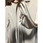 Amanda Uprichard  Mini Dress Long‎ Sleeve V Neck Tie Detail Beige Size S Photo 3