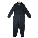 Eloquii New!  black fleece zipped front elastic waist jumpsuit, size 18‎ Photo 1