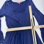 Modcloth  Dress Womens XS Blue Long Sleeve Ruffle Hem Bell‎ Sleeve Stretch Boho Photo 6