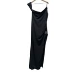 Lulus  Sparkling Attraction‎ Black Maxi Dress XL Glitter Formal Leg Slit Long Photo 3