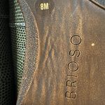 NEW BRIOSO Wo size 8 Olive Green Leather SLIP on Loafers with Embellishments Photo 10