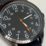 FMD men’a black tone watch 45mm round quartz analog black leather running Photo 2