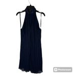 Papaya Payapa Navy Shimmery Sleeveless Lace Neck Tie Mini Dress Size‎ Medium Photo 3